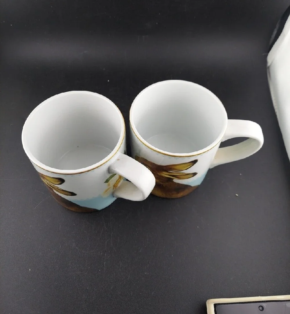Willians Sonoma Spring Garden Bunnies  Ceramic Mug Set - Blue and White